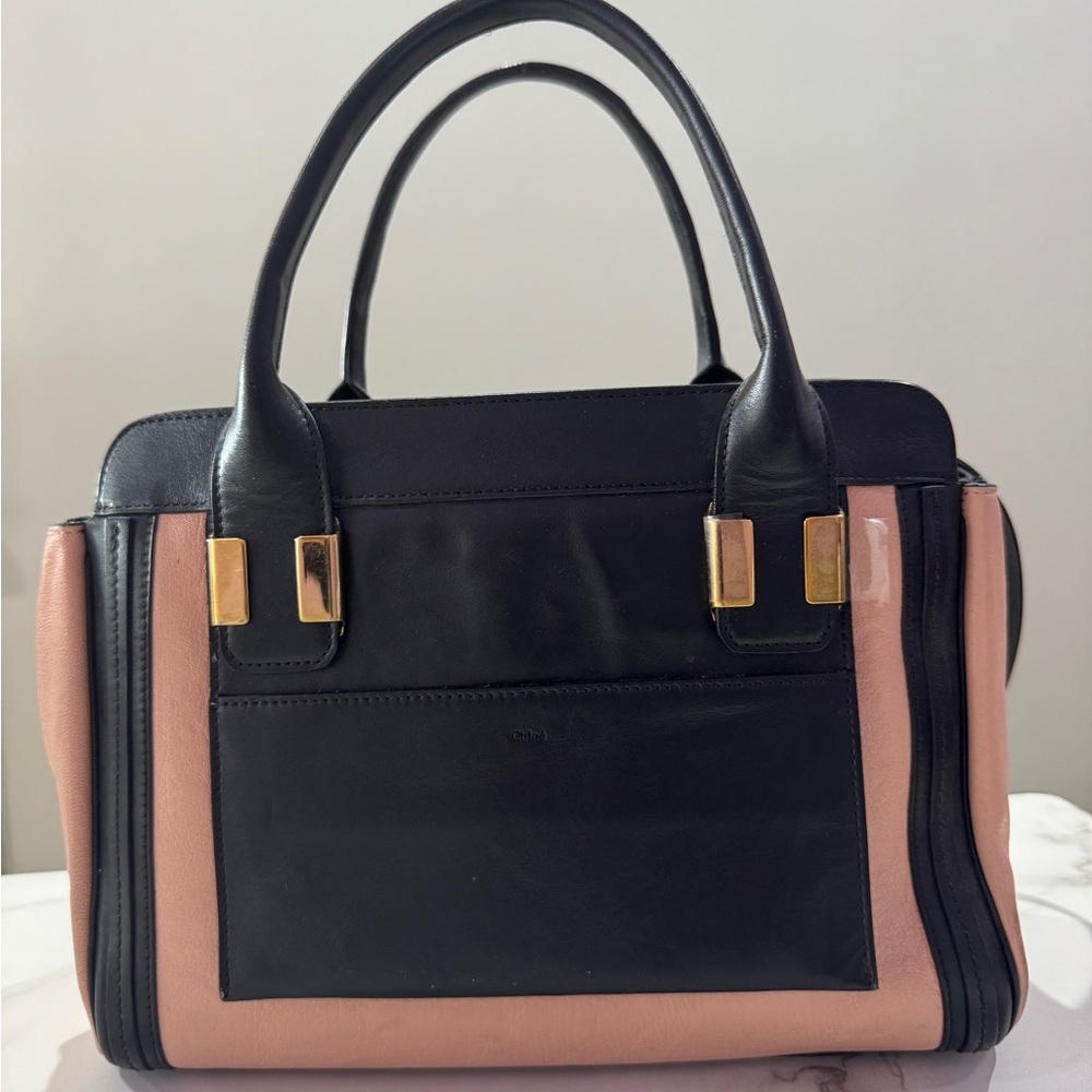 Elegant Black and Pink Women's Handbag